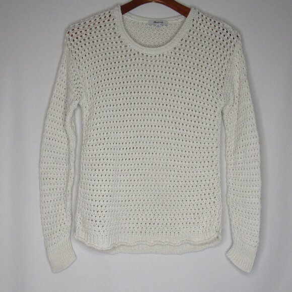 Madewell Open Stitch AUSTEN Sweater Ivory White Women's XXS XXSmall - Picture 6 of 8